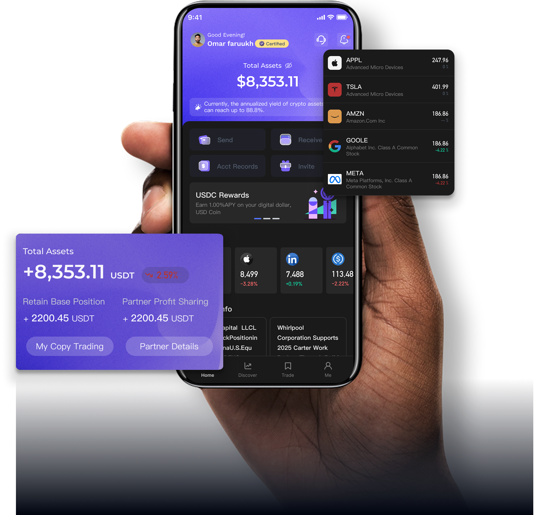 GulfX official homepage artwork showing its mobile platform and market panels